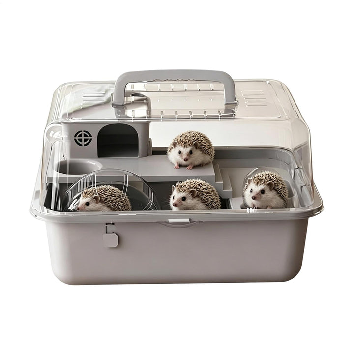 Hamsterhaus – mit Laufrad, transparente Tragetasche, 30,5 cm, Hamsterbox, Kleintierhaus, für syrisch