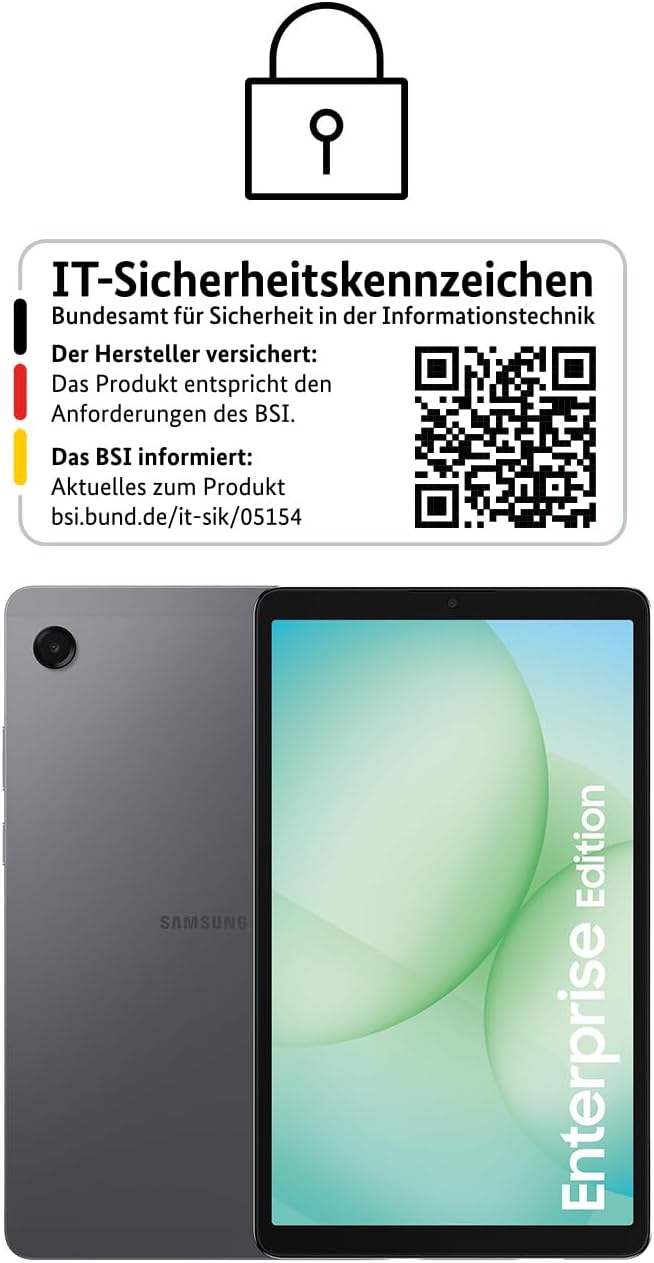 Samsung Galaxy Tab A11 Enterprise Edition, Android Tablet, 8,7 Zoll Display, 64 GB Speicher, 4 GB RA