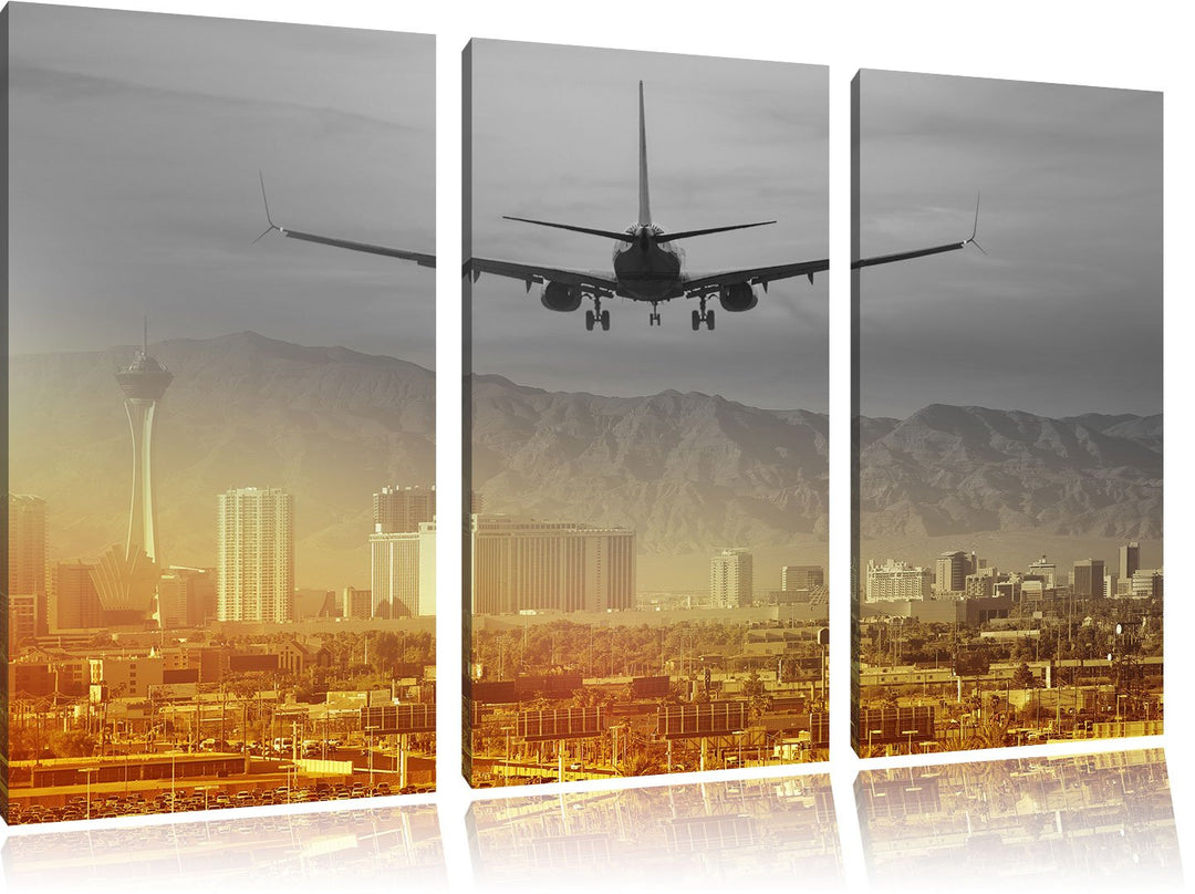 Pixxprint Urlaubsreise nach Las Vegas als Leinwandbild/Grösse: 3 Teilig (120x80) cm/Wandbild/Kunstdr