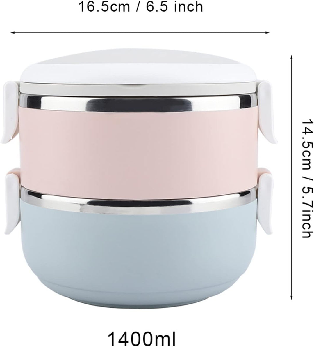 Thermoisolierte Lunchbox aus Edelstahl, stapelbare Lunchbox, tragbare Bento-Box, Aufbewahrungsbehält