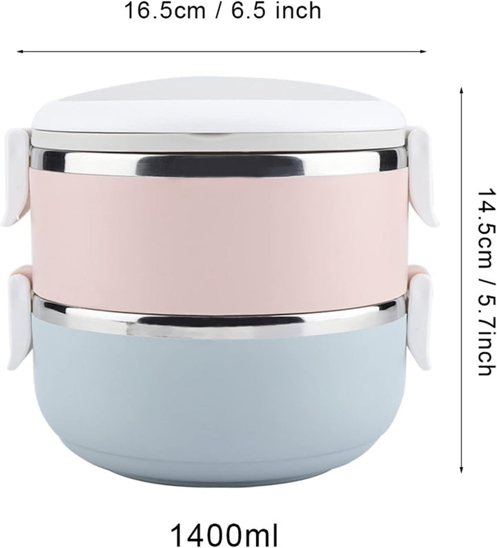 Thermoisolierte Lunchbox aus Edelstahl, stapelbare Lunchbox, tragbare Bento-Box, Aufbewahrungsbehält