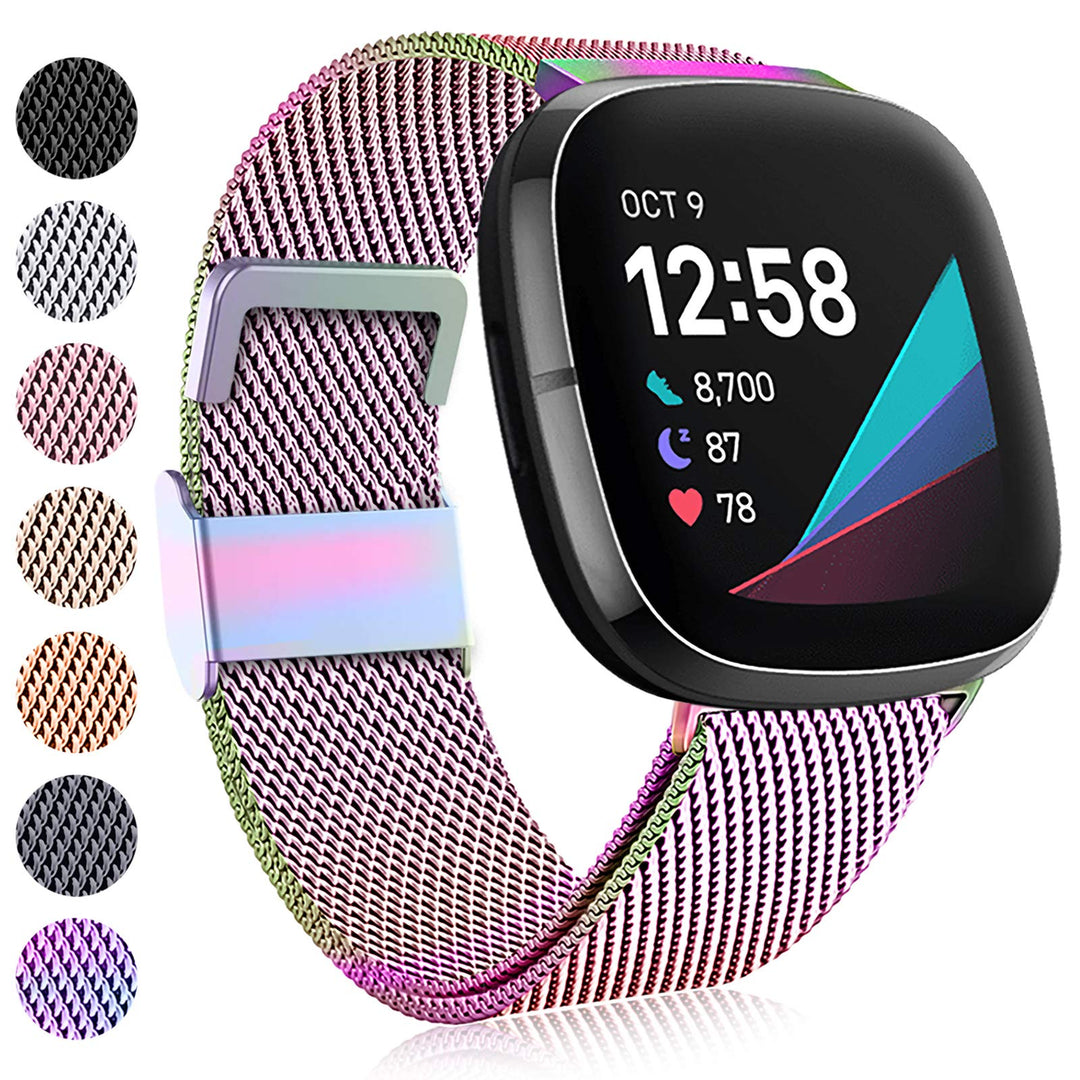 Faliogo Kompatibel mit Fitbit Versa 3 Armband/Fitbit Versa 4 Armband/Fitbit Sense Armband, Edelstahl