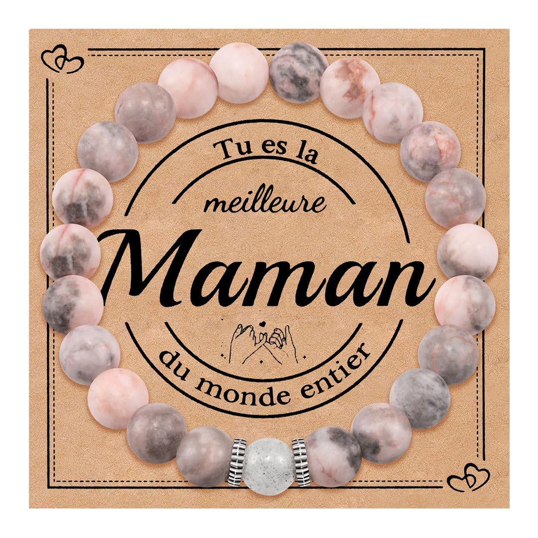 CheersLife Geschenke für Mama, Perlen Stein Armband, Mama Geschenk von Tochter Sohn, Geburtstagsgesc