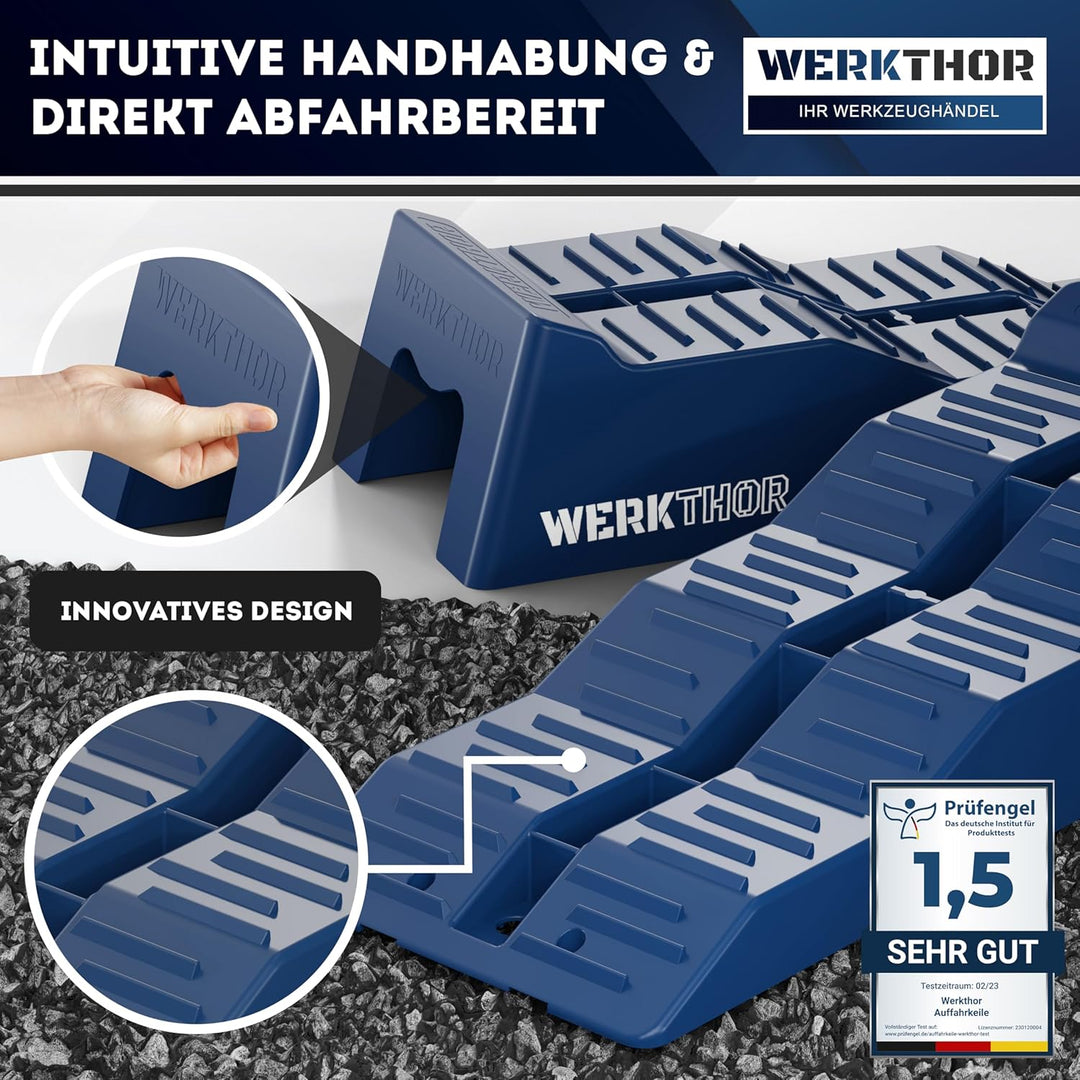 WERKTHOR Auffahrkeile für Wohnmobil - [2er Set] Hochbelastbare Auffahrkeile für maximalen Halt [, BI