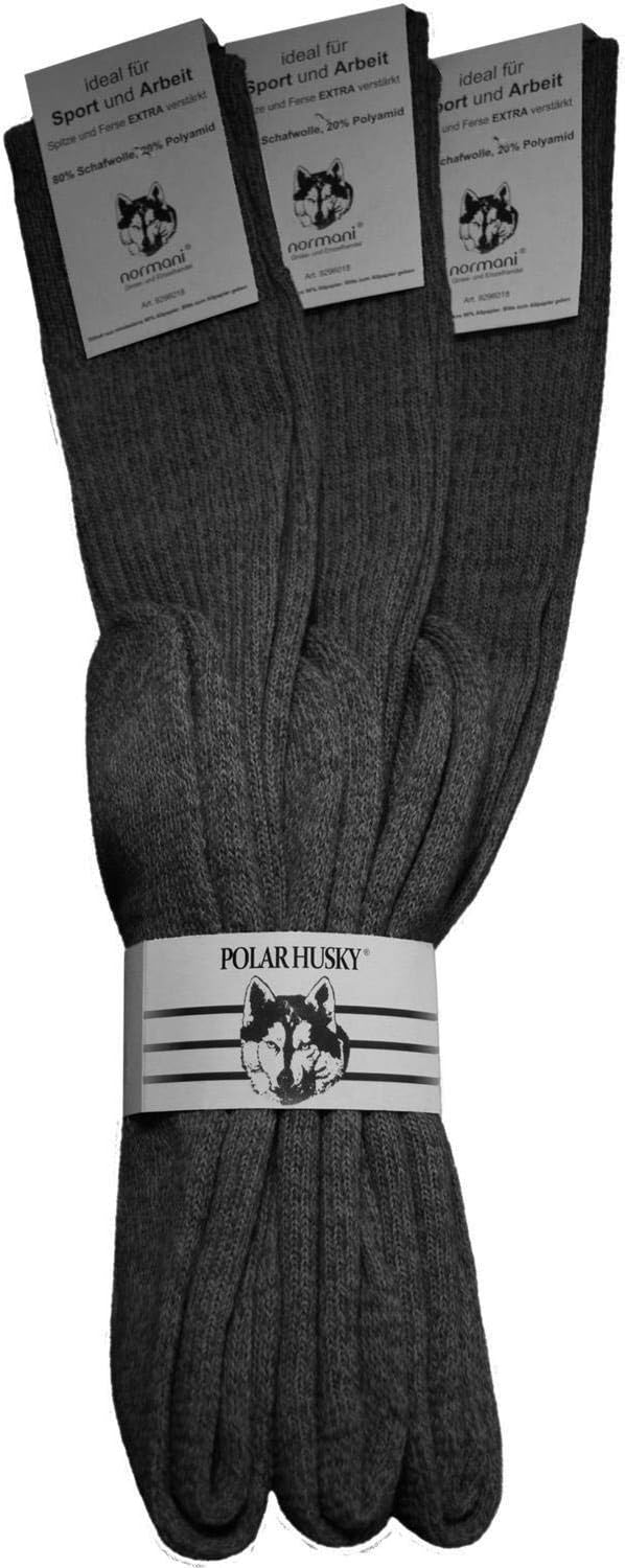 Polar Husky® 6 Paar Herren Übergrösse Kniestrümpfe (Arbeitsstrümpfe) mit Frottee Sohle 43-46 Polarhu
