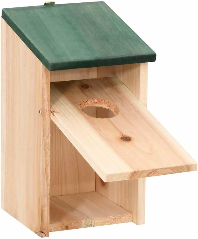 10 STK. Vogelhäuser aus Tannenholz 12x12x22 cm - Rustikale Nistkästen für den Garten mit Metallhaken