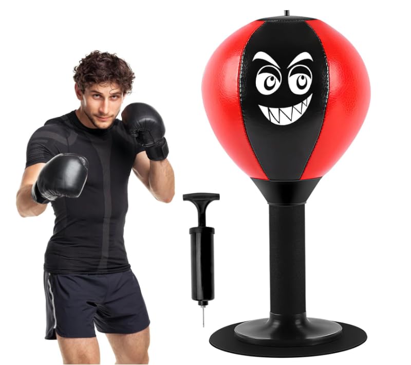 Punchingball Tisch, Büro mit Saugnapf Rage Bag Schreibtischboxsack Tool Punchingball Tisch mit Feder