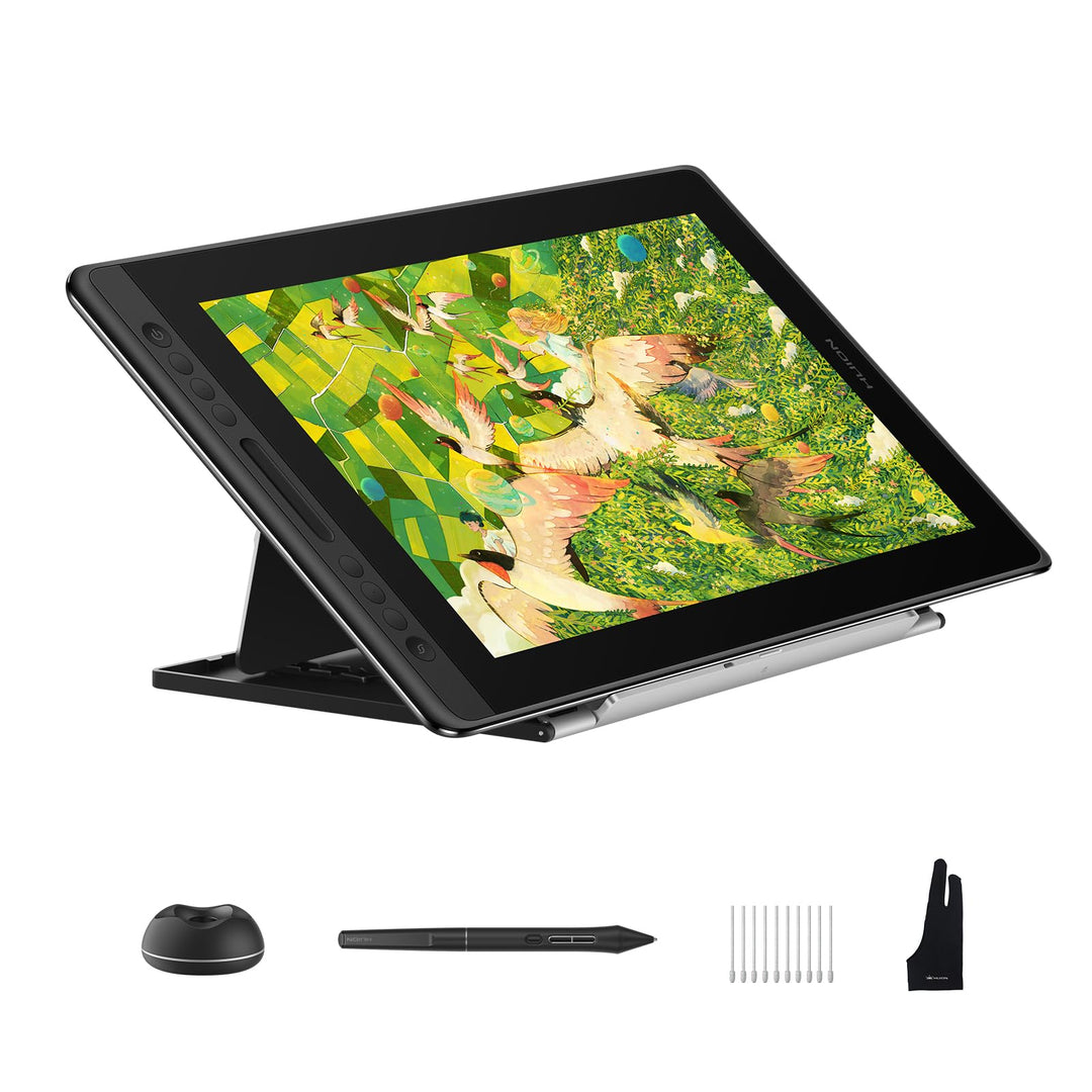 HUION Kamvas Pro 16 V2 Grafiktablett mit Display, 15,6 Zoll Drawing Tablet 16384 Stiftdruck, batteri