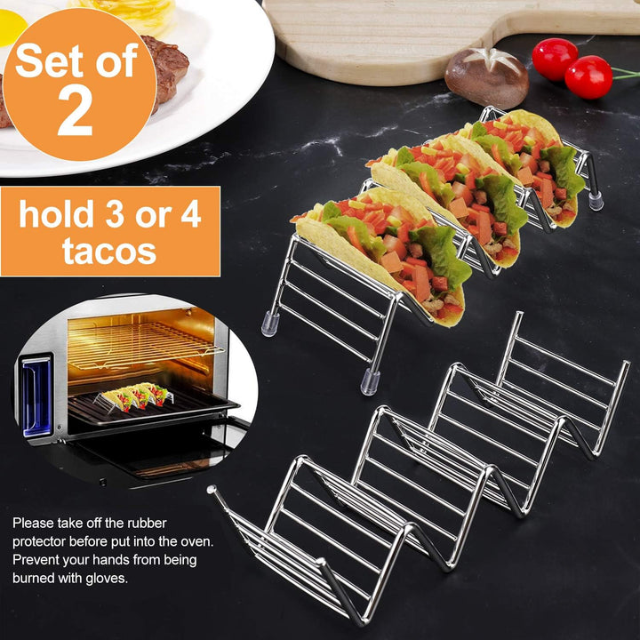 Taco-Halterung aus Edelstahl, Taco-Halter, Wellenform, Küchenzubehör, für harte oder weiche Schalen,