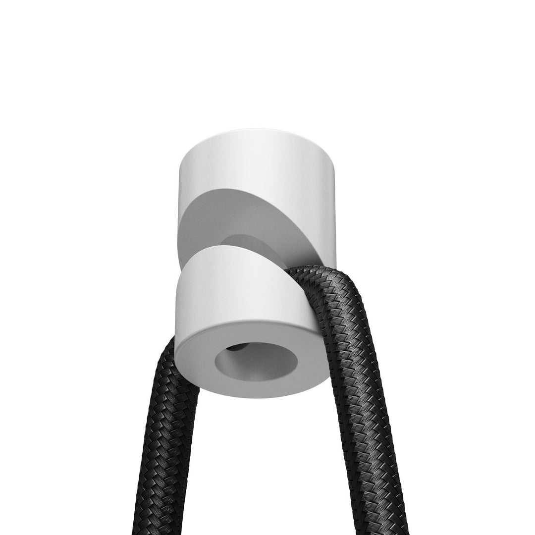 10x Stück - Aufputz-Kabelhalter für Textilkabel, Affenschaukel, Decken- und Wandpin - Weiss 10x Stüc