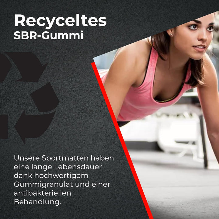 Vivol Fitness Bodenschutzmatte 100x100 cm Schwarz - Feinkörnig - 3 verschiedene Dicken 20mm