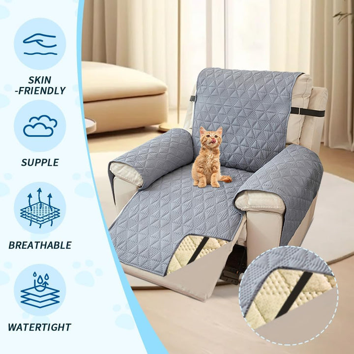 DUJUIKE Wasserdicht Sesselschoner Sesselauflage mit Armlehnen, Sesselschoner Bezug für Relaxsessel,