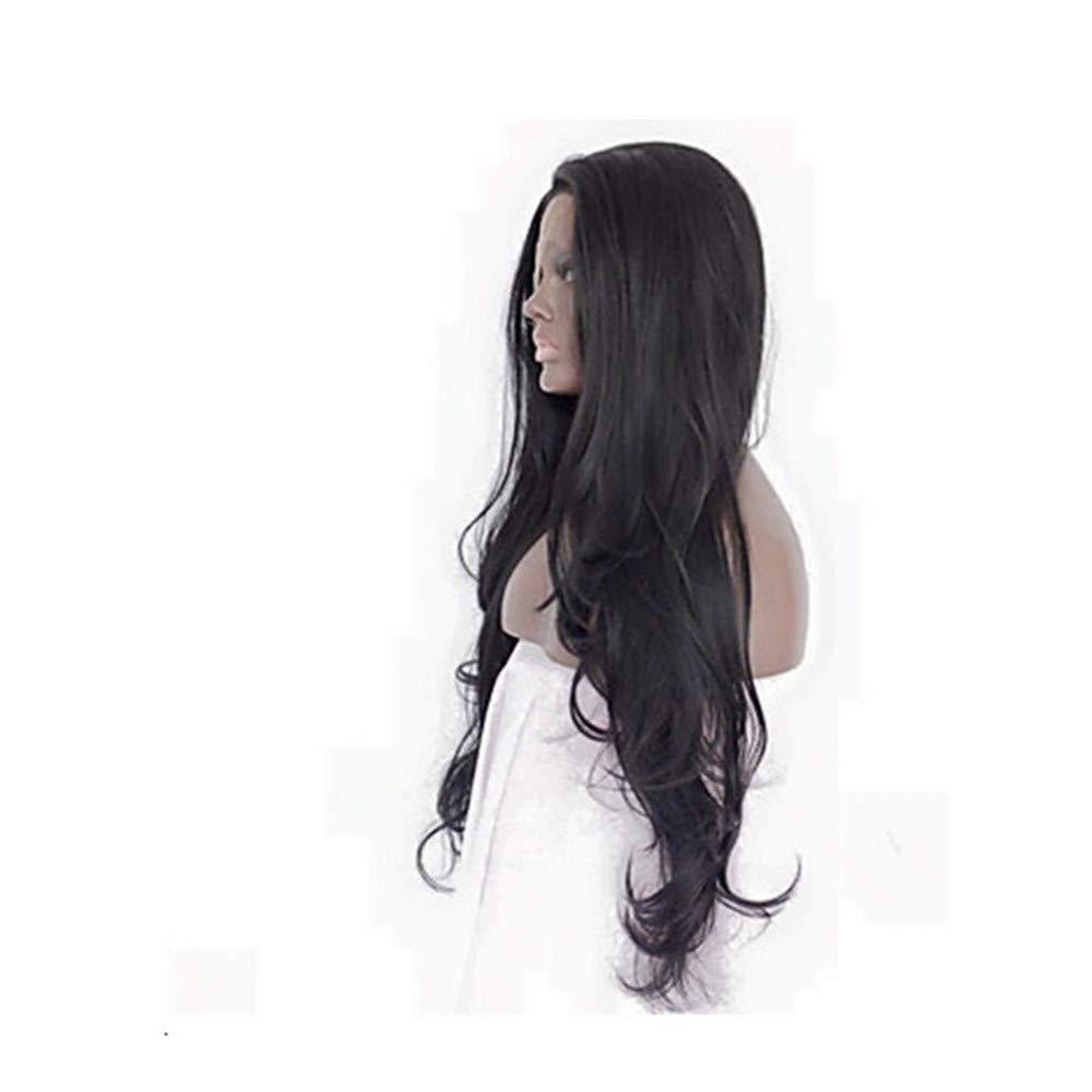 Greenmirr Schwarze Lace Front Perücke lange vordere 13X4 Lace mit seitlicher Trennwand Hitzebeständi
