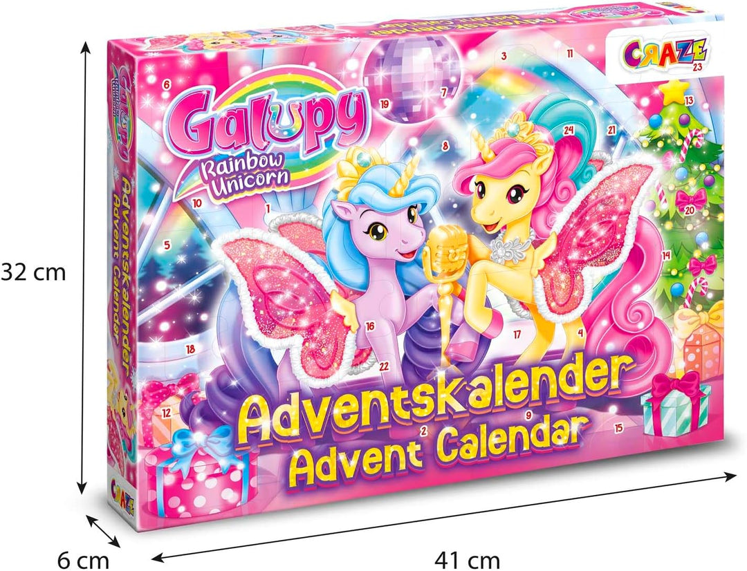 Galupy Rainbow Unicorn Spielzeug-Adventskalender für Kinder – Einhorn-Weihnachtskalender für Mädchen