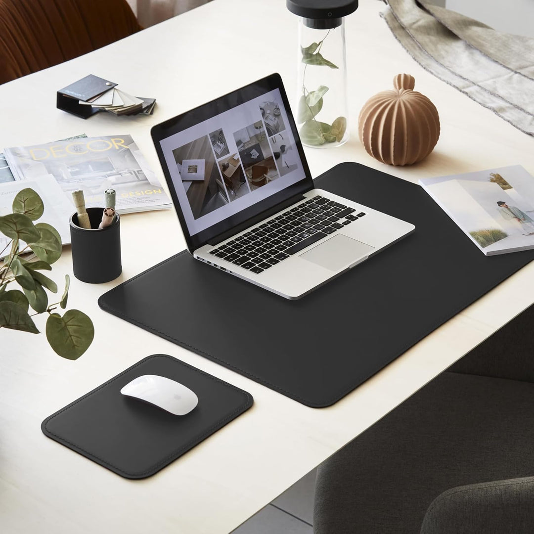 eglooh - Herms - Mauspad aus Leder Schwarz cm 25x20 - Mousepad für Schreibtisch und Büro, handwerkli