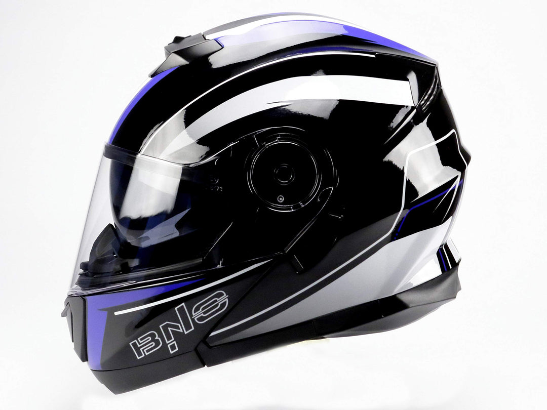 BNO Flip-2 Flup Up Helm Klapphelm Madular Helm (S, Blau Schwarz) S Blau Schwarz, S Blau Schwarz