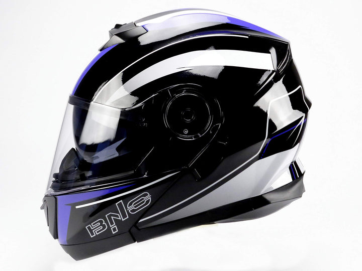 BNO Flip-2 Flup Up Helm Klapphelm Madular Helm (L, Blau Schwarz) L Blau Schwarz, L Blau Schwarz