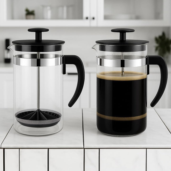 French Press Kaffeebereiter,1000 ml-Glas Kaffeepresse,aus Edelstahlfilter und Glasbehälter - Kaffeek