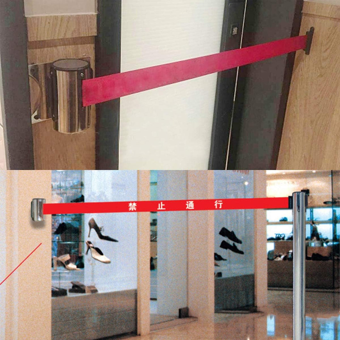 Edelstahl Absperrband,Yueser 2 x 3M Edelstahl Einzeihbar Wand Montiert Absperrung Einziehbar Absperr