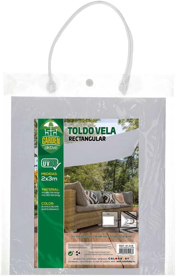 Aktive 61018 Sonnenschutz UV50, rechteckig, 200 x 300 cm, Weiss 200 x 300 cm Weiss, 200 x 300 cm Wei