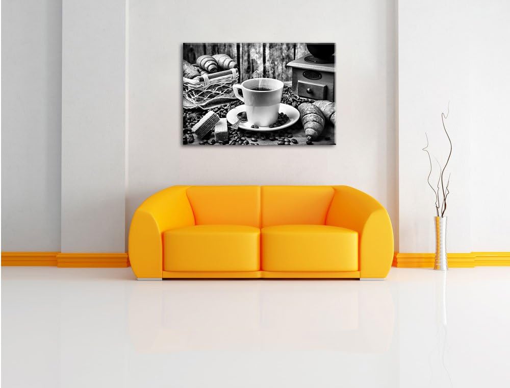 Pixxprint heisser aufgebrühter Kaffee als Leinwandbild/Grösse: 100x70 / Wandbild/Kunstdruck/fertig b