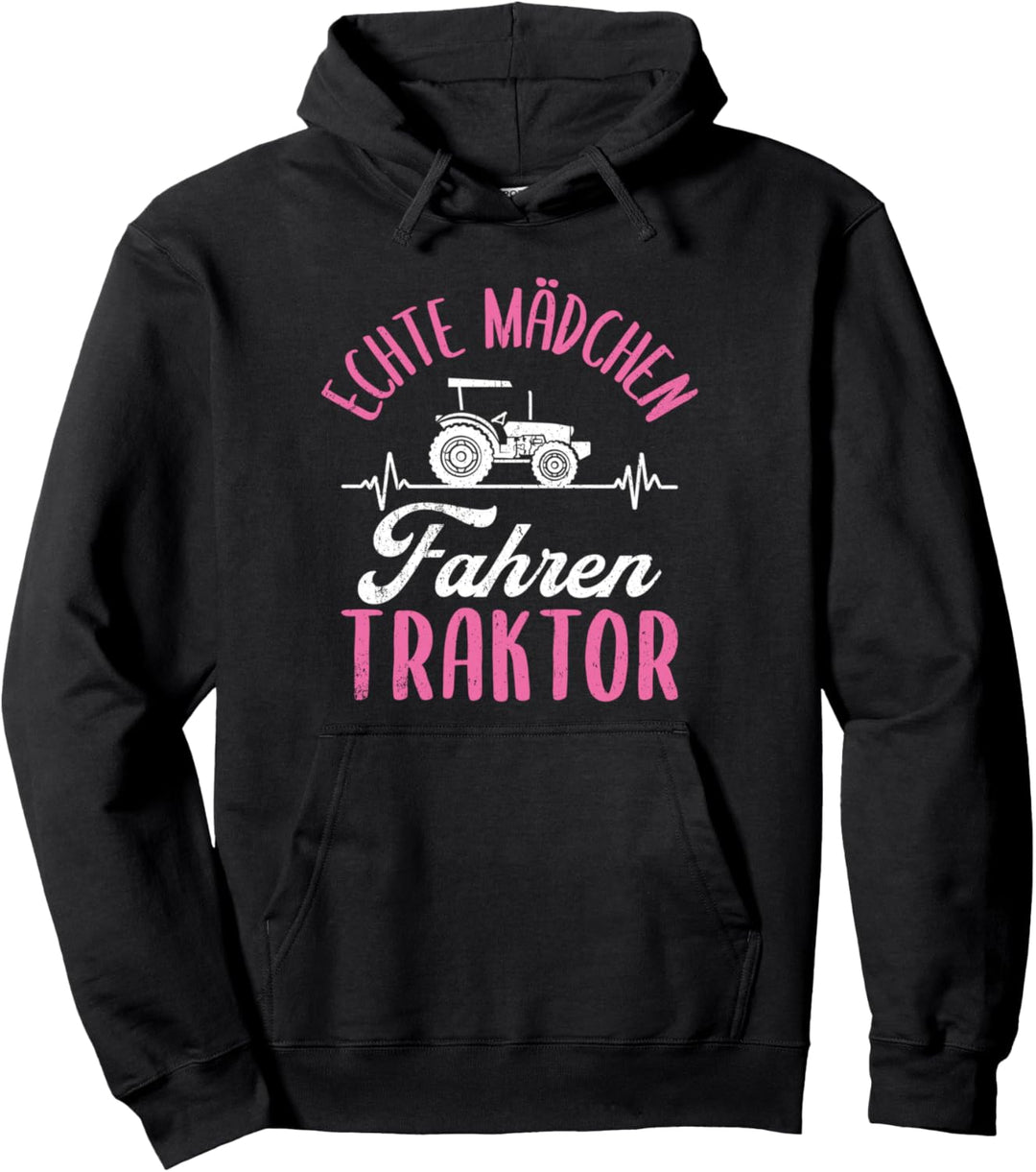 Echte Mädchen Fahren Traktor Spruch Trecker Landwirtin Pullover Hoodie