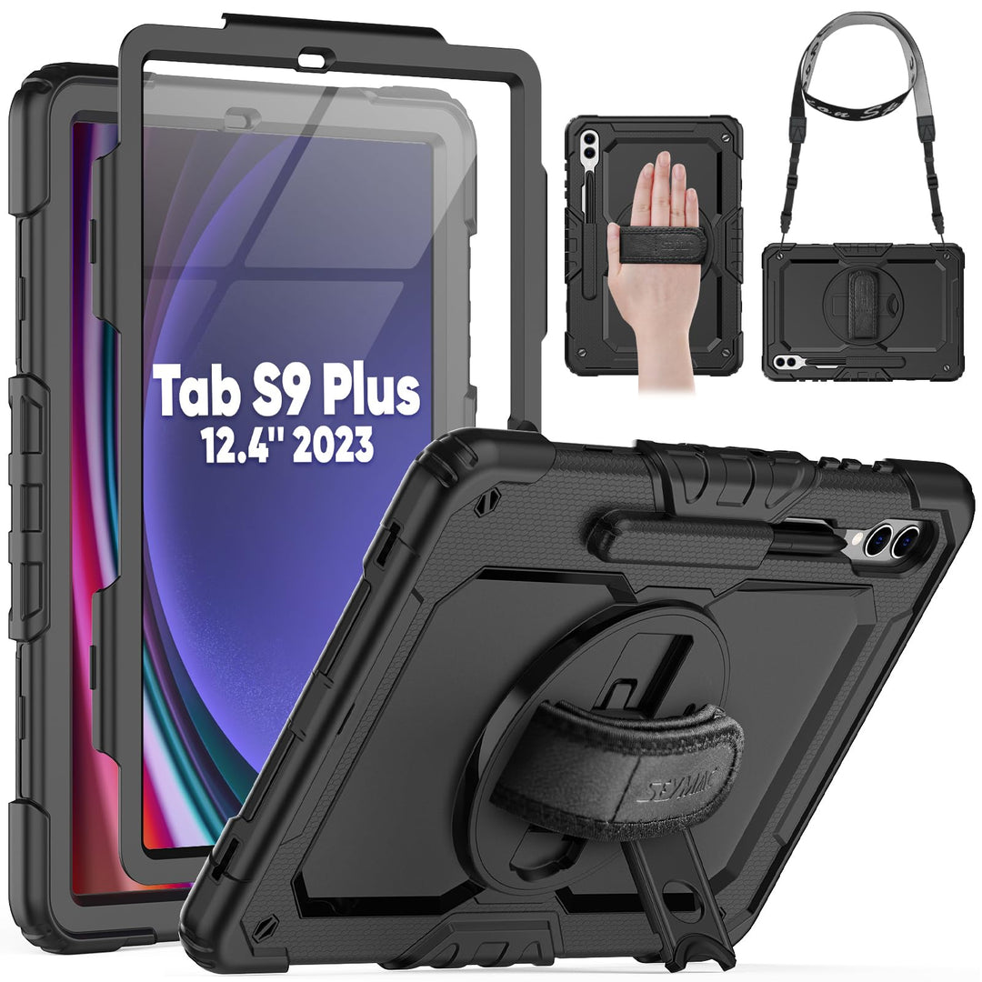 SEYMAC Hülle für Samsung Galaxy Tab S9 Plus 12,4 Zoll 2023 (SM-X810/X816B/X818U), Stossfeste Hülle m