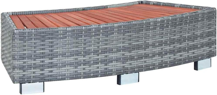 Marche de spa Gris Résine tressée 92 x 45 x 25 cm Grau, Grau