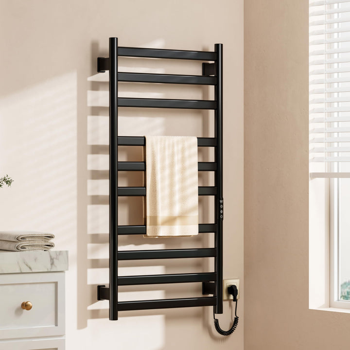 Elektrischer Badheizkörper,Schwarz handtuchheizkörper elektrisch,Die Abmessungen sind:1000×500 mm,Mi