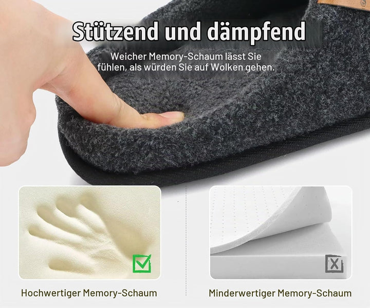 ONCAI Hausschuhe Herren Rückstellschaum Warme Stricken Filz Flauschig Plüsch Pantoffeln für Manner m