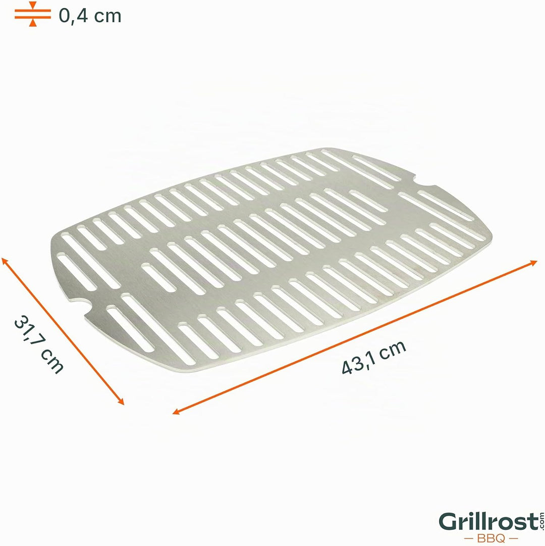 Edelstahl INOX Grillrost für die Weber Q100/1000 Baureihe | spülmaschinenfest - EINTEILIG - Grillros
