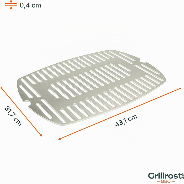 Edelstahl INOX Grillrost für die Weber Q100/1000 Baureihe | spülmaschinenfest - EINTEILIG - Grillros