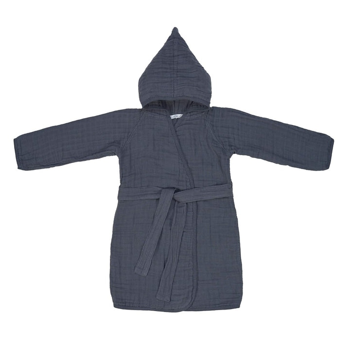 Lässig 1312013401-18 Muslin Bathrobe Navy, 12-18 months, blau, 240 g 12-18 Monate Navy, 12-18 Monate