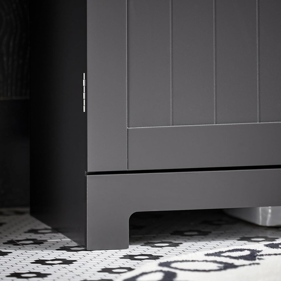 SoBuy BZR18-II-DG Waschbeckenunterschrank Badschrank Waschtisch Unterschrank Badmöbel Dunkelgrau BHT