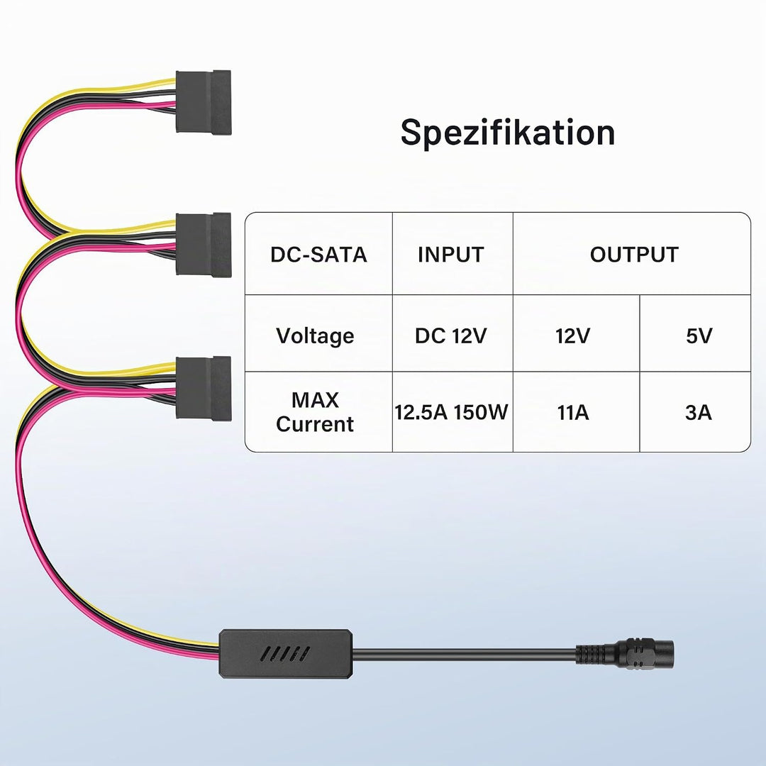 SinLoon DC5525 auf SATA-IDE-Festplatten-Netzteilkabel, DC 5,5 x 2,5 mm Buchse auf SATA-Buchse, Verlä