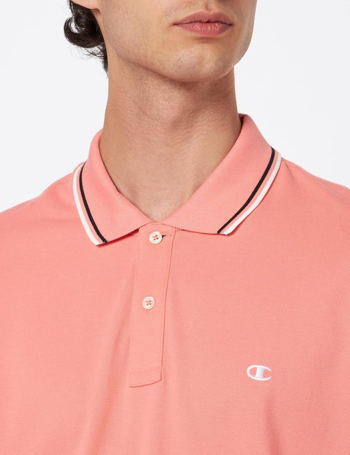 Champion Herren Legacy Polo Gallery Light Cotton Piqué C-Logo Polohemd S Pfirsichrosa., S Pfirsichro