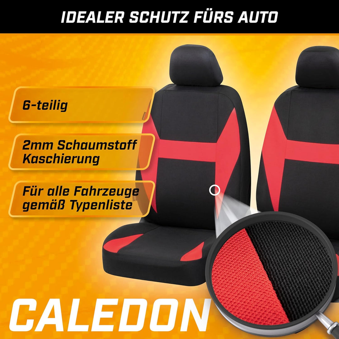 Walser Auto-Sitzbezug Caledon 2 Vordersitzbezüge, Universal PKW-Sitzbezüge Polyester, Auto-Schonbezü