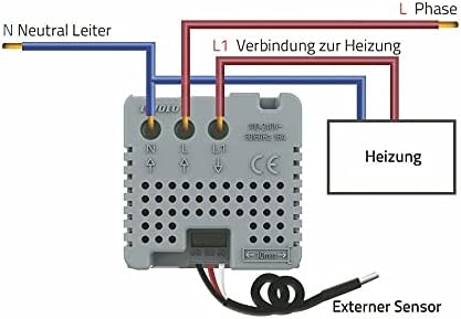 LIVOLO Digitales Touch Raumthermostat mit Bodenfühler/Temperaturfühler für Fussboden/Elektroheizung