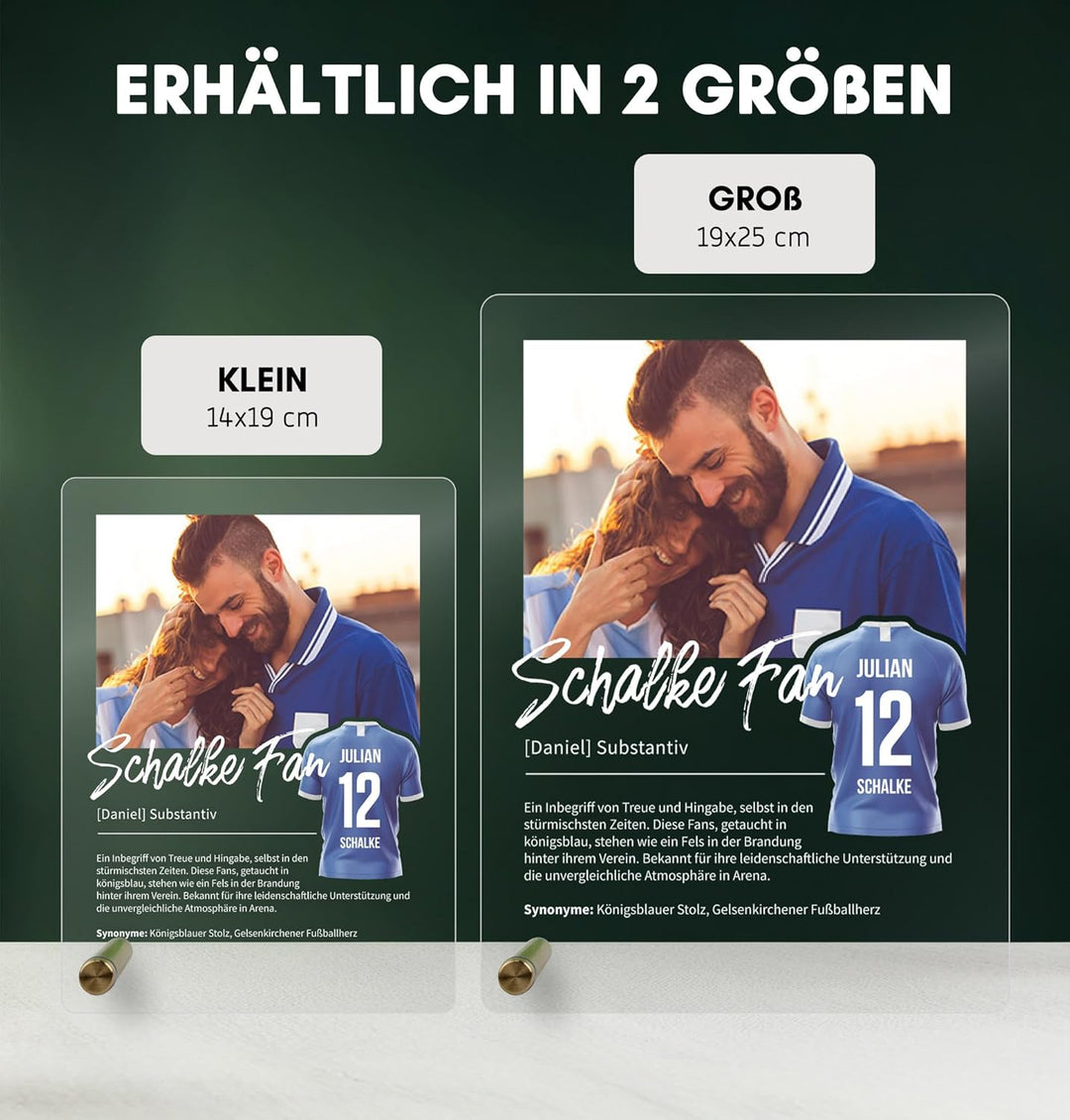 Schalke Geschenk personalisiert - Acryl Geschenk - Definition: Schalke Fan - Schalke Fanartikel, Sch