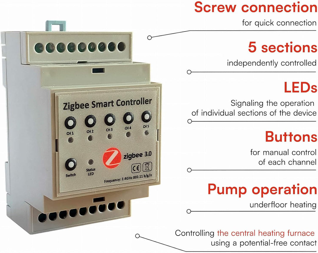 Automat-on Set für Fussbodenheizung mit 3X Zigbee Temperatur und Luftfeuchtigkeitsmesser 3X Stellant