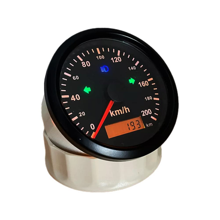 ELING GPS Tacho 200 km/h für Auto Motorrad ODO Kilometerstand 85 mm 12 V 24 V wasserdicht schwarz+sc