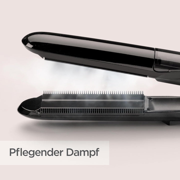 BaByliss Steam Straight, Glätteisen, Dampf-Glätteisen, für ultraglatte Haare, mit 5 Temperaturstufen