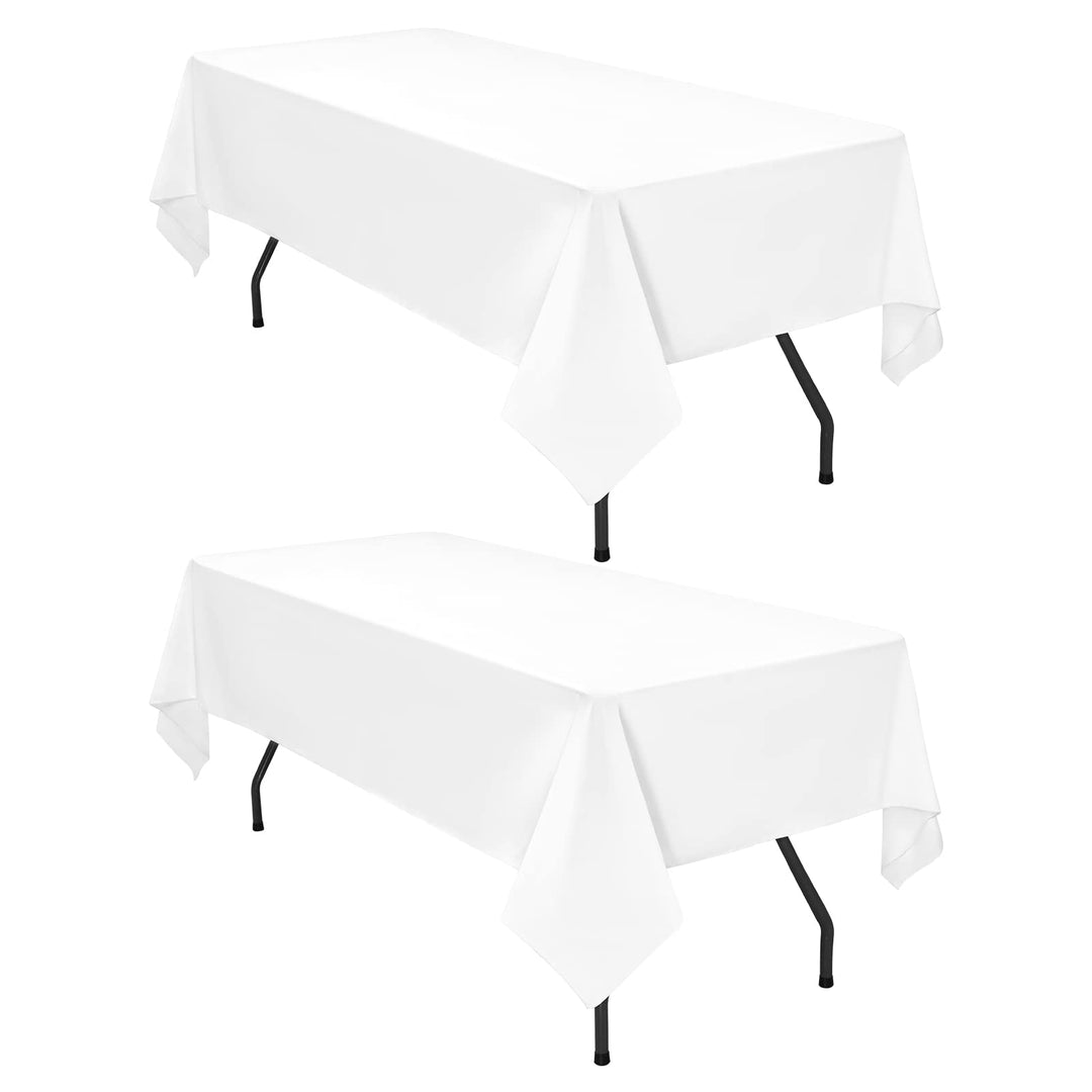 2er-Pack weisse rechteckige Polyester-Tischdecken 153×320cm für 8-Fuss-Rechtecktische Polyester-Tisc