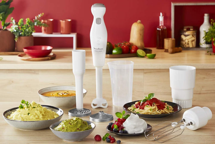 Moulinex Handmixer Roboter Marie Mixer 450 W 2 Geschwindigkeitsstufen Turbo-Funktion Stabmixer 2 Kli