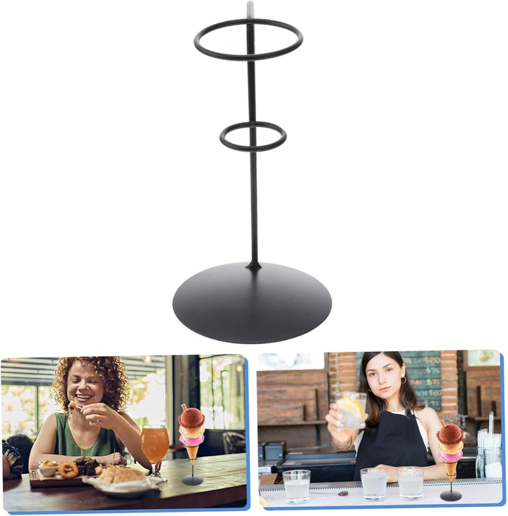 BESTonZON Eisständer Cupcake Displayhalter Schmiedeeisen 1 Stück Schwarz Eistütenhalter Präsentation