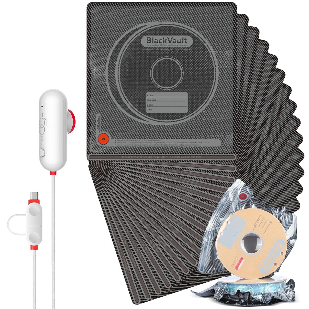 3D Filament Aufbewahrung Vakuum Kit, 30er Schwarz Vakuumbeutel mit USB-Pumpe(30 * 34cm), Vacuum Stor