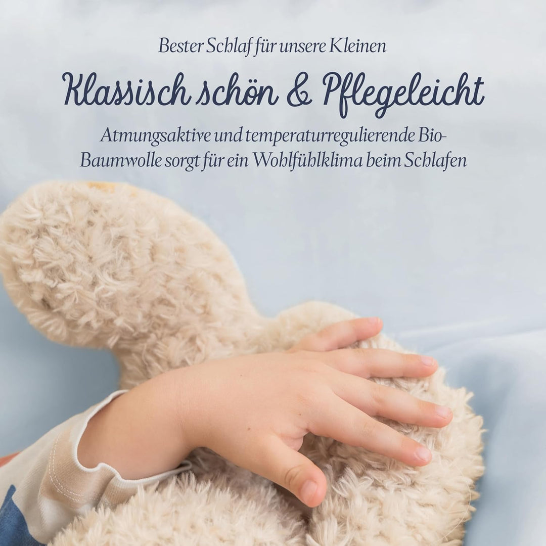 bo&button® Kinderbettwäsche, Mako Satin, 100% GOTS Bio Baumwolle, hochwertig, kuschelig weich, Fairt