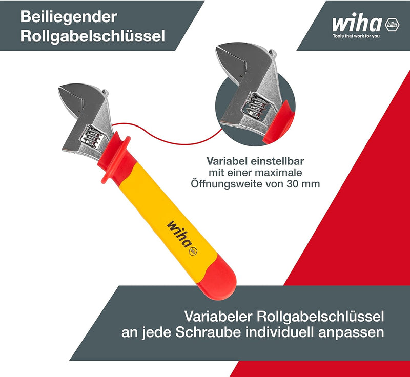 Wiha Einmaul-Gabelschlüssel Set isoliert 6-32mm, 21. tlg. (43022)