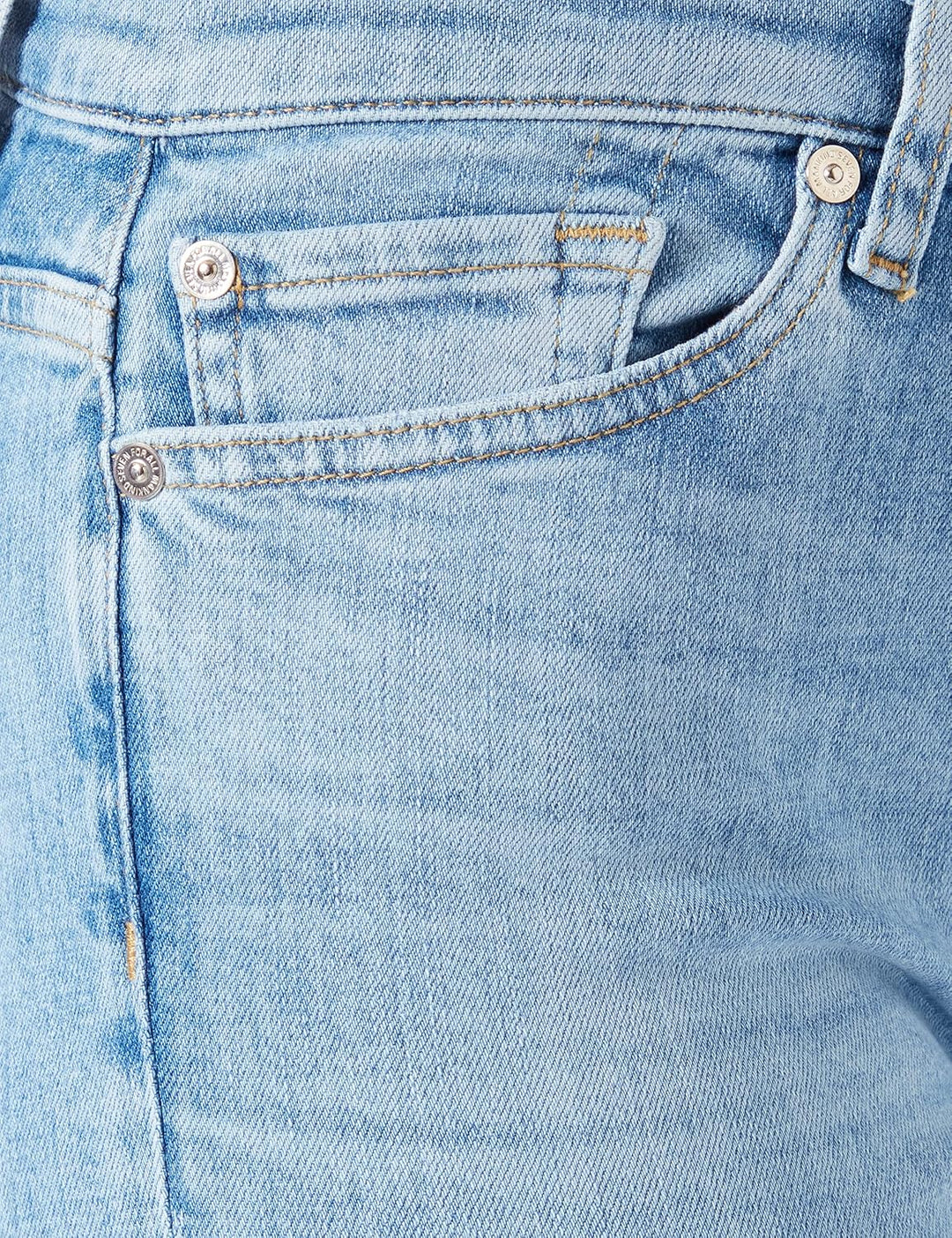 7 For All Mankind Damen Hw Skinny Slim Illusion with Raw Cut Jeans 31W / 31L Light Blue, 31W / 31L L