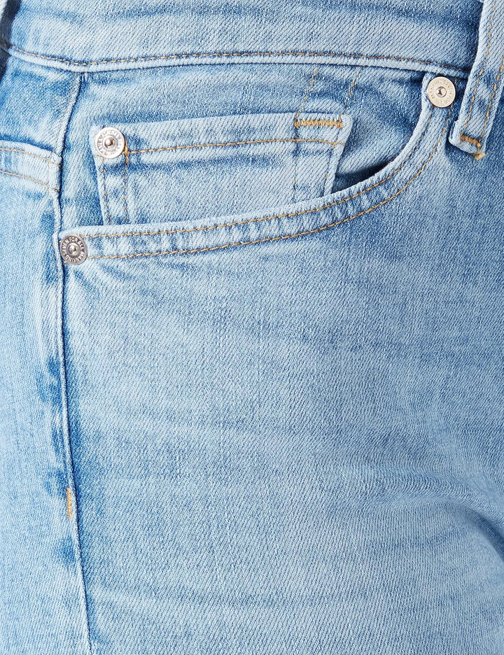 7 For All Mankind Damen Hw Skinny Slim Illusion with Raw Cut Jeans 31W / 31L Light Blue, 31W / 31L L